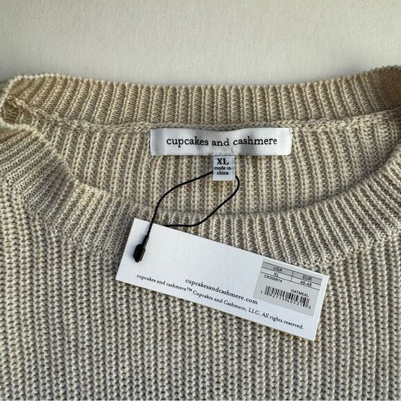 Cupcakes & Cashmere Rimes Sweater Oatmeal Size X-Large NWT - Picture 3 of 7